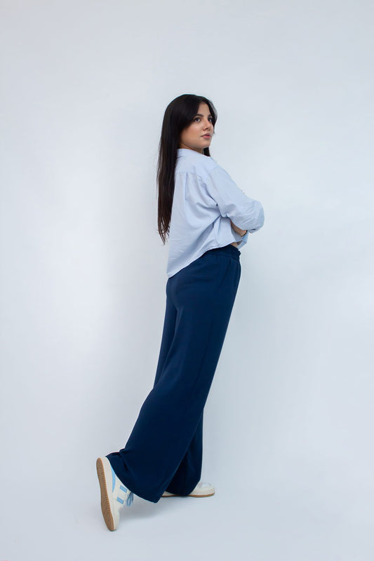 Pantalon Large DORITA Bleu