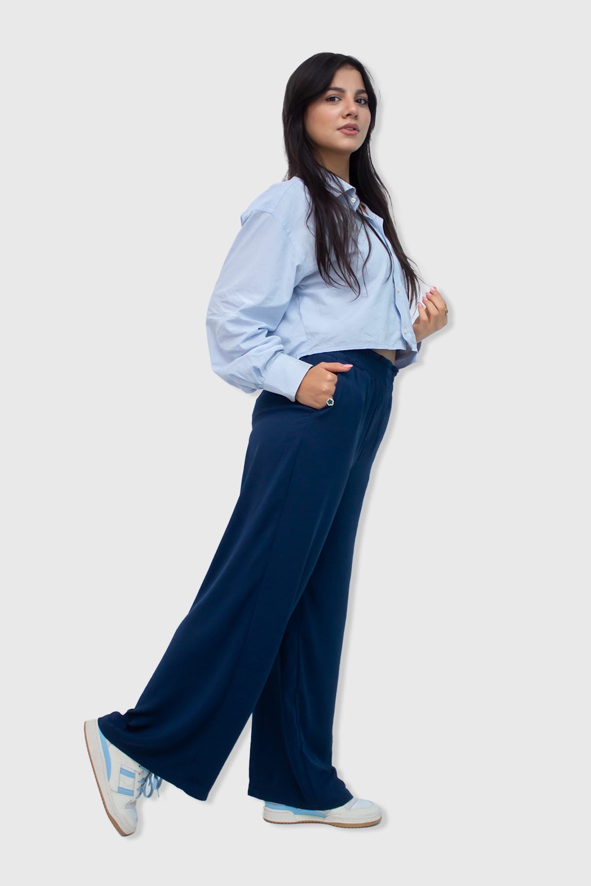 Pantalon Large DORITA Bleu